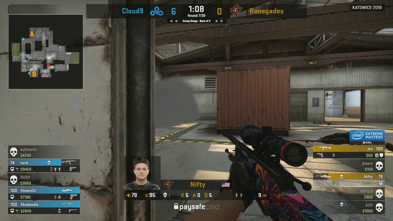 tarik ACE vs Renegades [ IEM Katowice 2018 ]