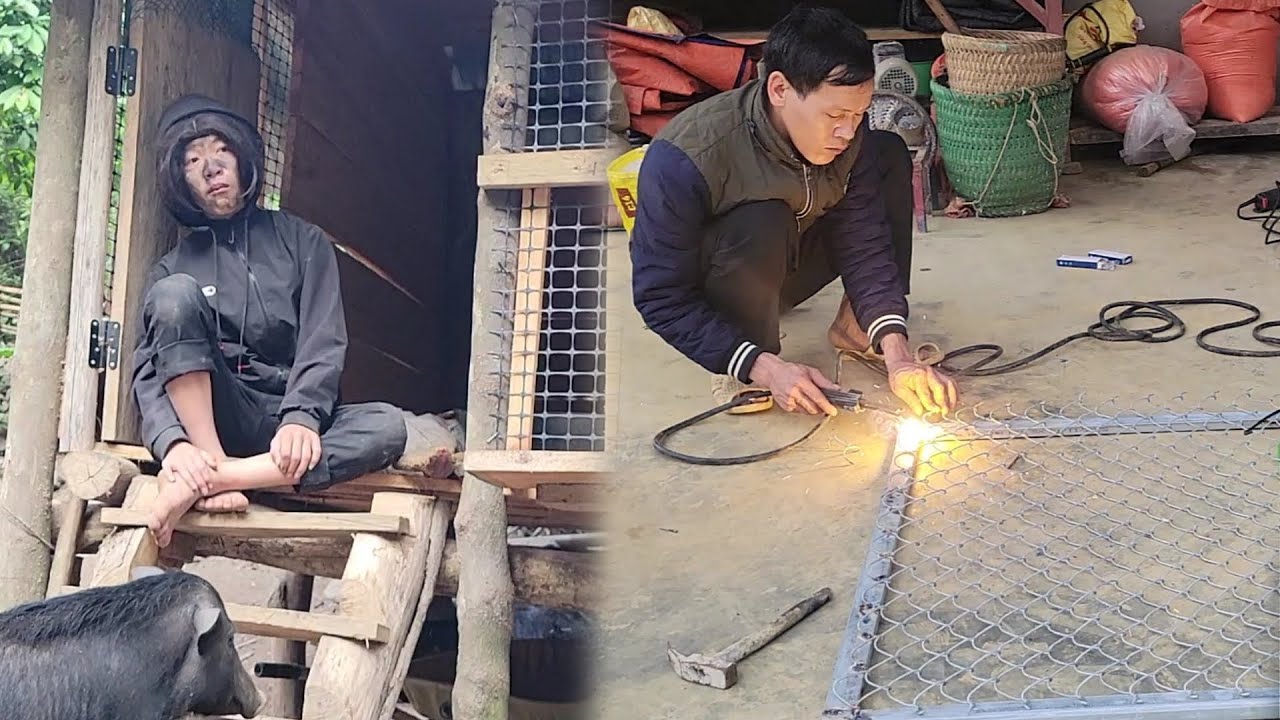 The woman was sad and worried because Hoang was busy with work at home and couldn't come to the farm