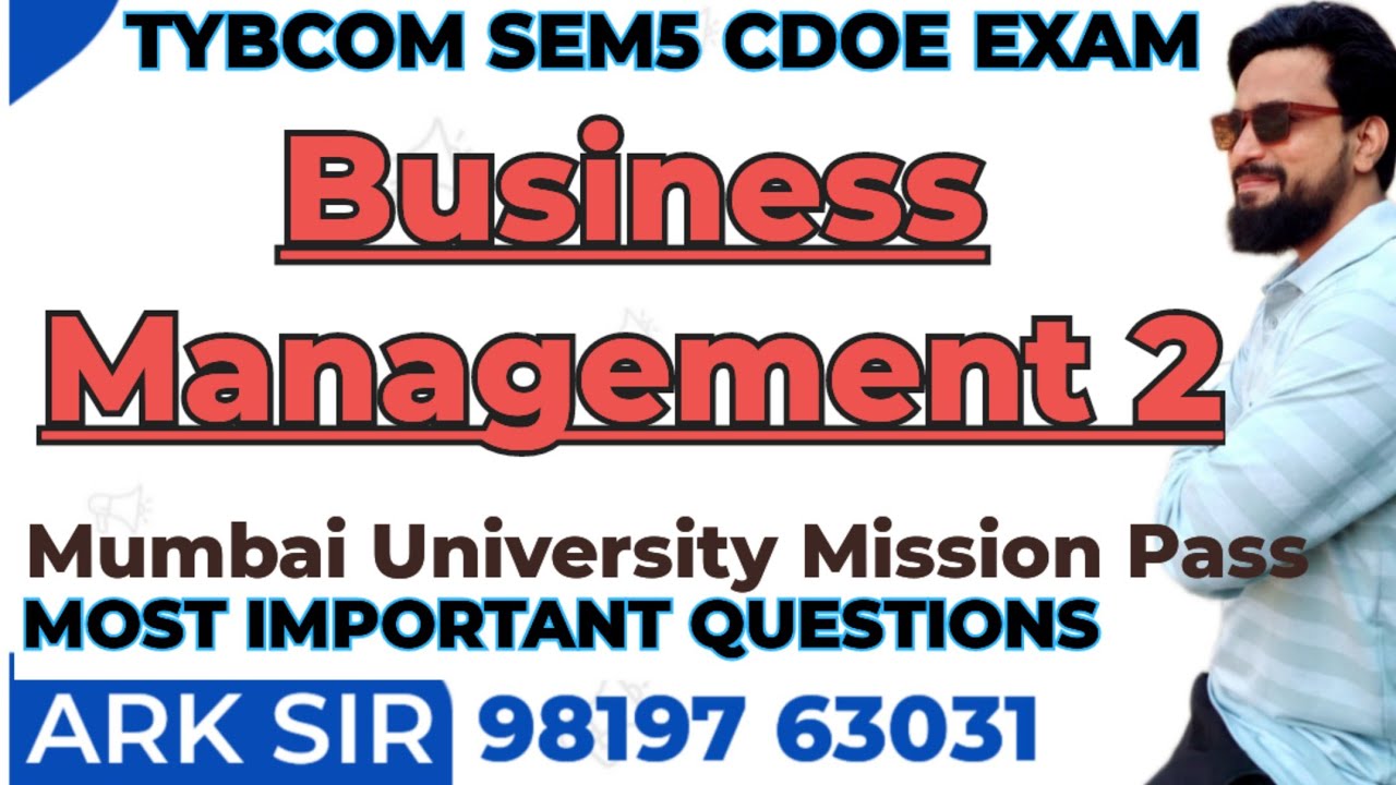 Business Management Paper 2  |Financial management Tybcom sem5 |Mumbai University Exam 