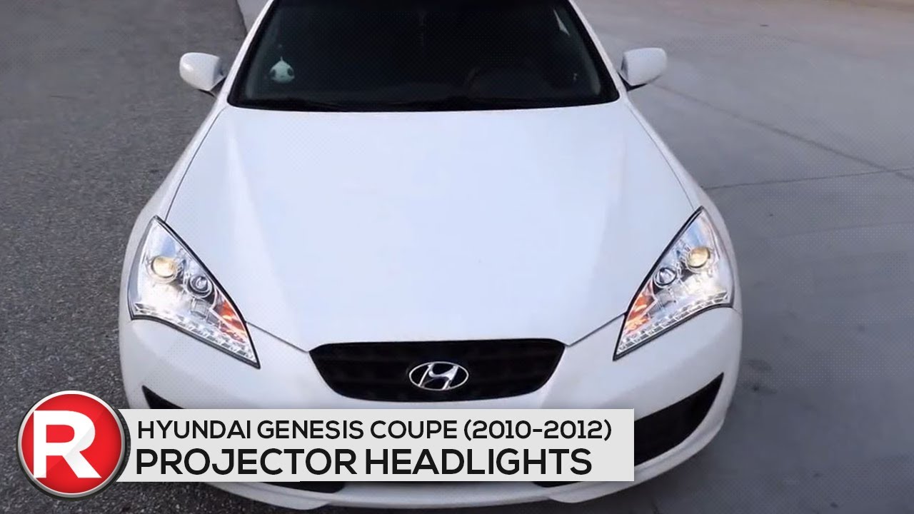 DIY Install: Spec-D Projector Headlights Hyundai Genesis Coupe (10-11-12) LED Bar - How to & Demo