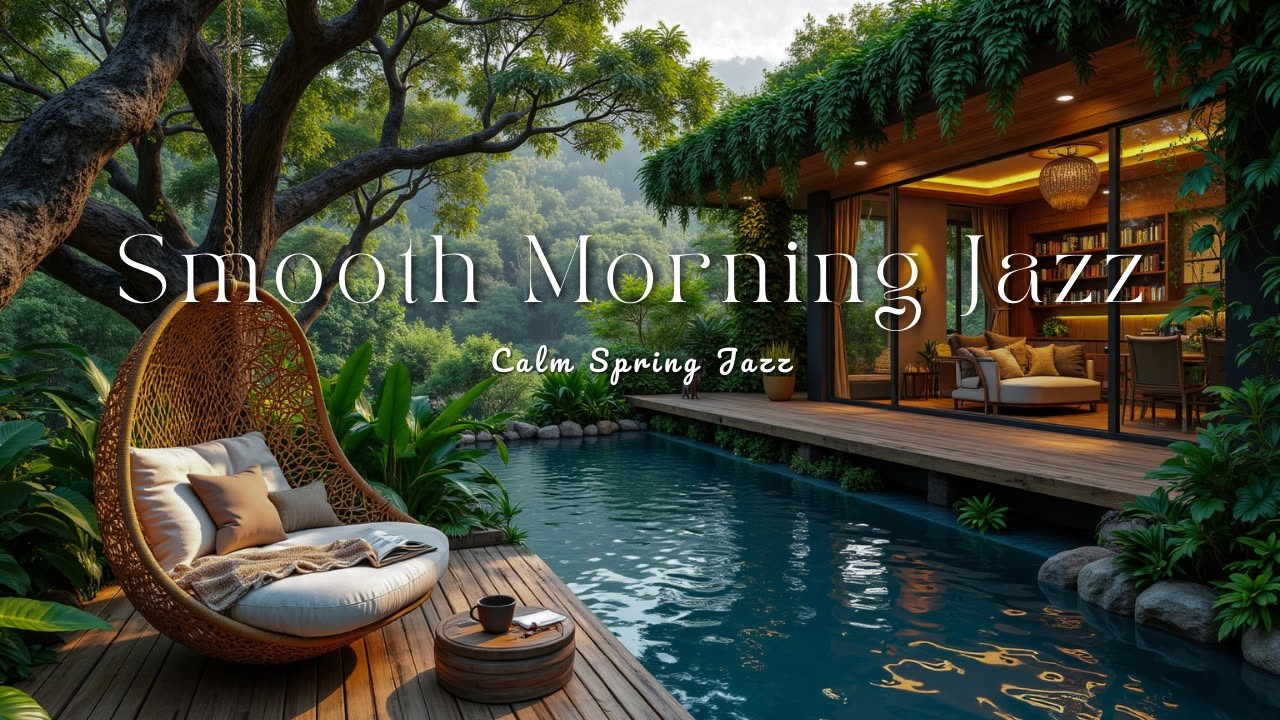 Smooth Morning Jazz in Lakefront Living Room for Focus & Productive Work Flow