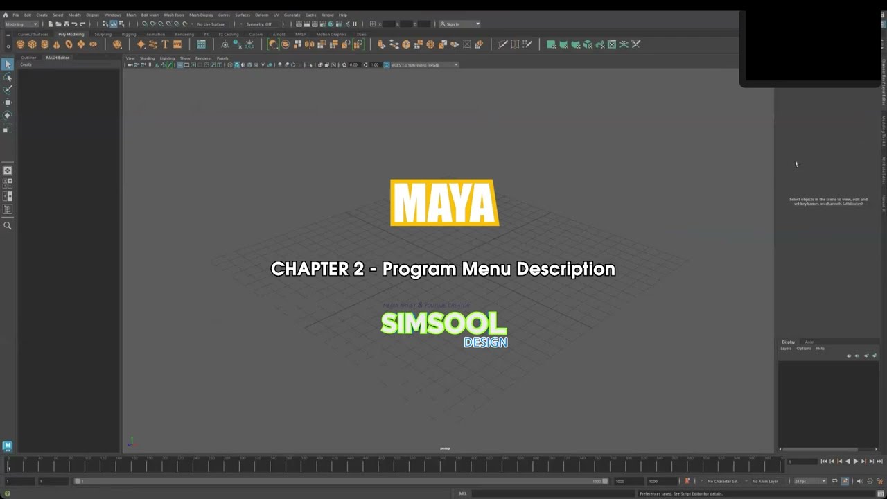MAYA 3D Motion Graphics CHAPTER 2   Program Menu Description