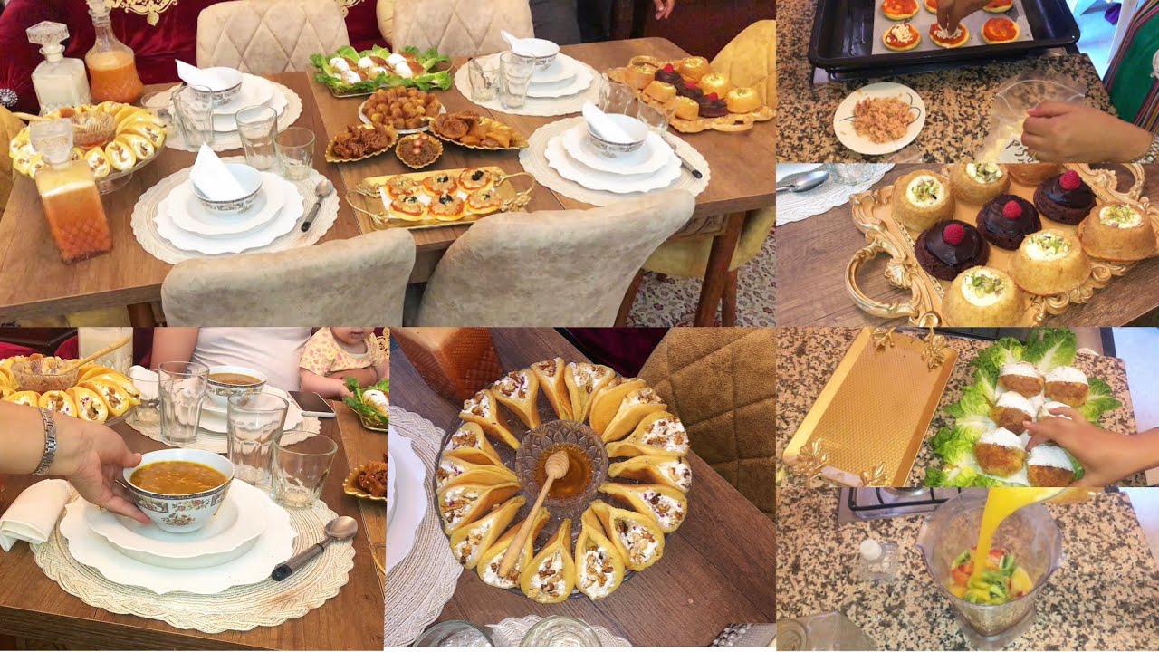 طاولة فطور رمضانية🌙روتين المراة الخدامة مع التحضيرات و شهيوات  الساهلين المالح و الحلو