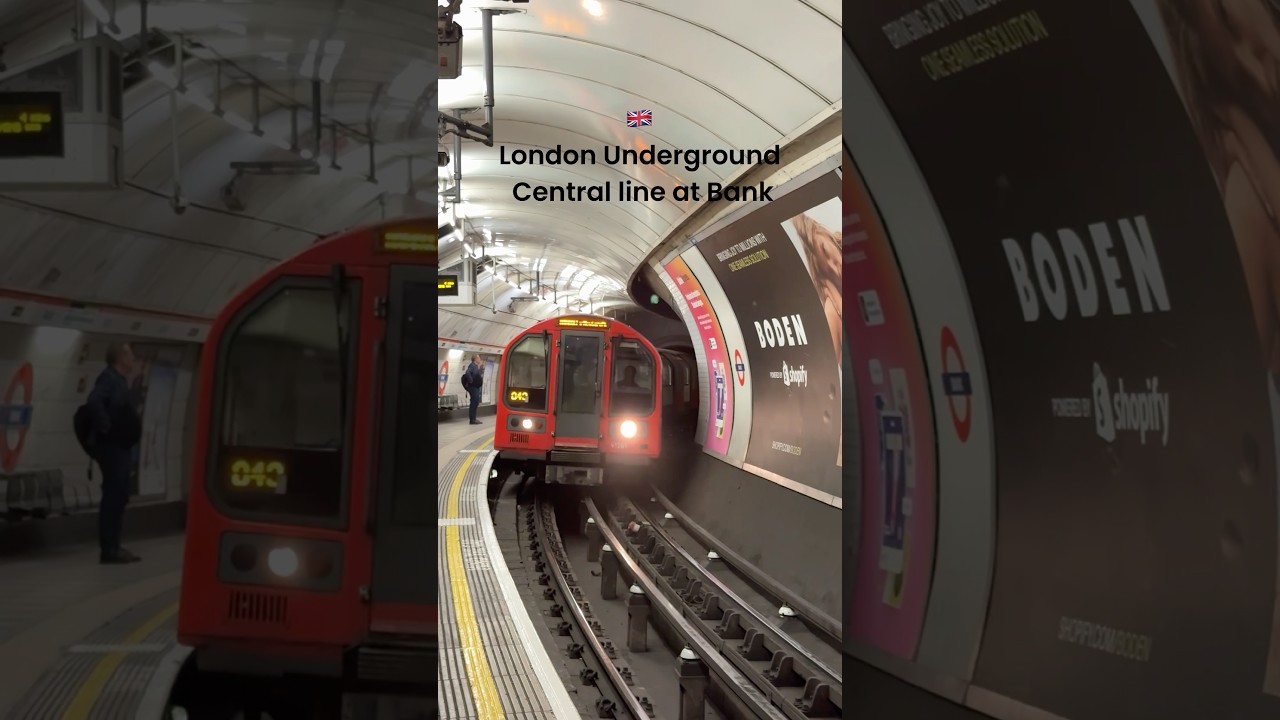 🇬🇧 London Underground | Central line - 1992 Stock at Bank #london #underground #metro