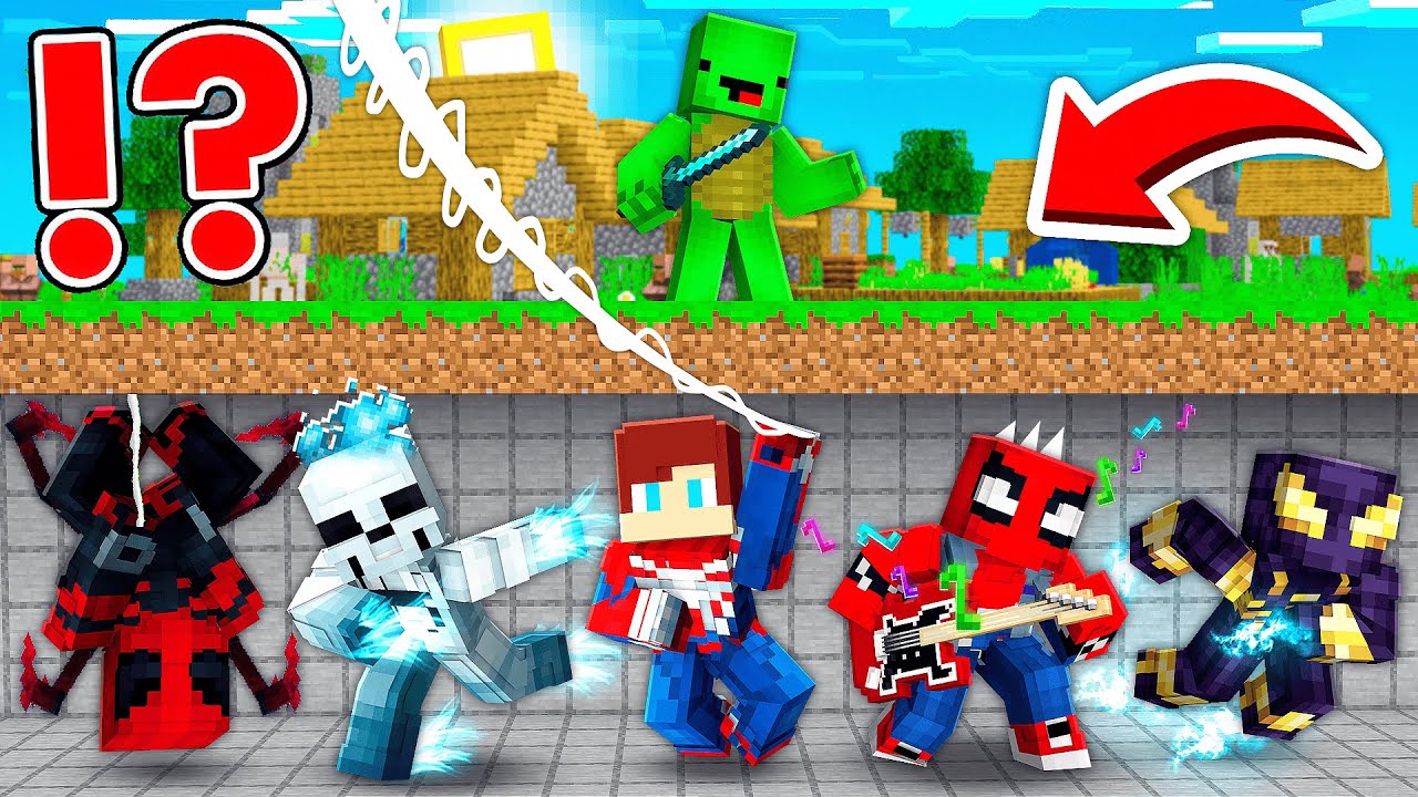 All Spiderman Suits Speedrunner vs Hunter in Minecraft - Maizen JJ and Mikey