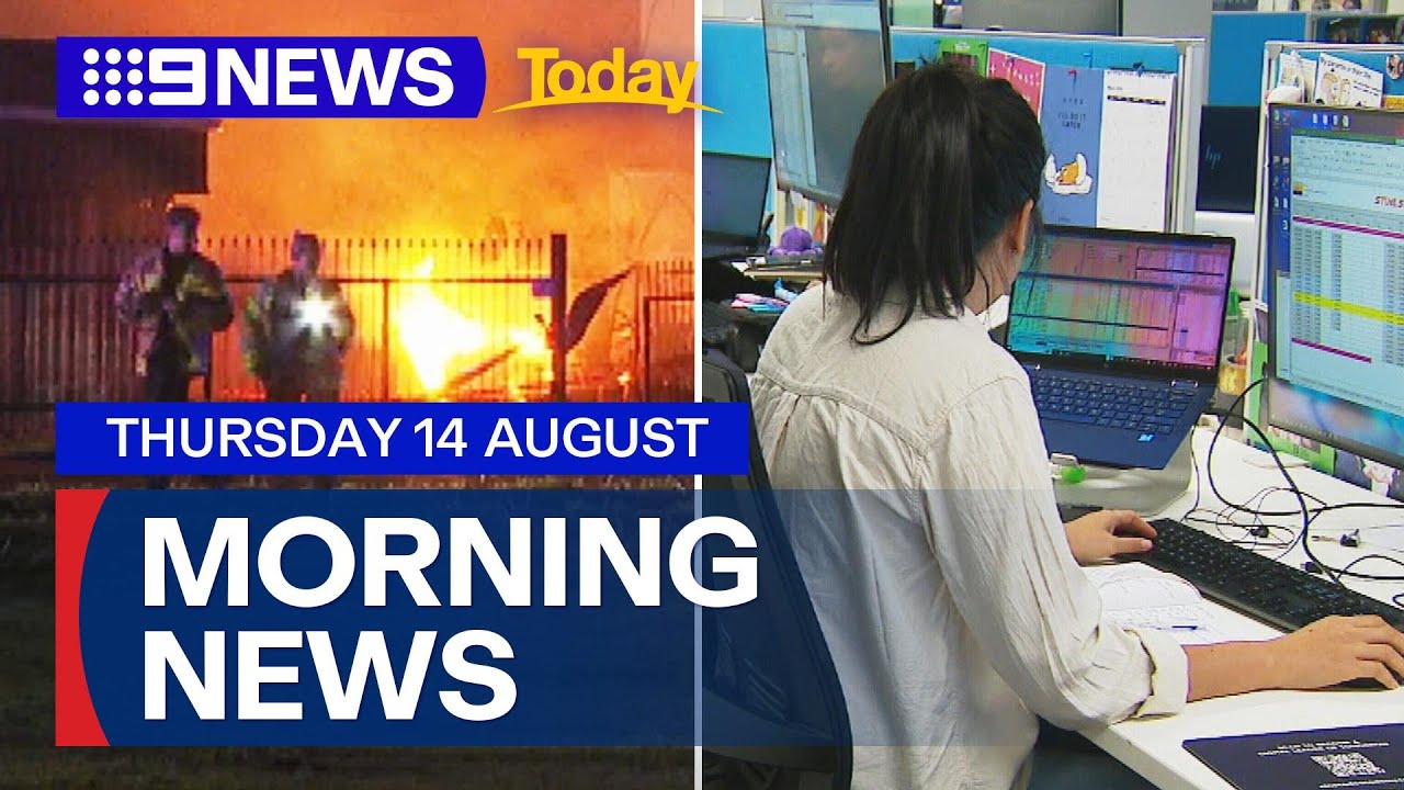 Fire tears through Sydney car yard; Unions push for four-day work week | 9 News Australia