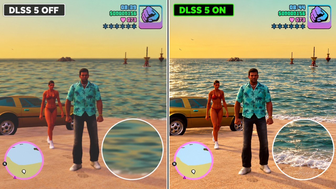 GTA Vice City Definitive Edition DLSS 5 ON vs OFF | RTX 3070 TIE Graphics Comparison 🔥