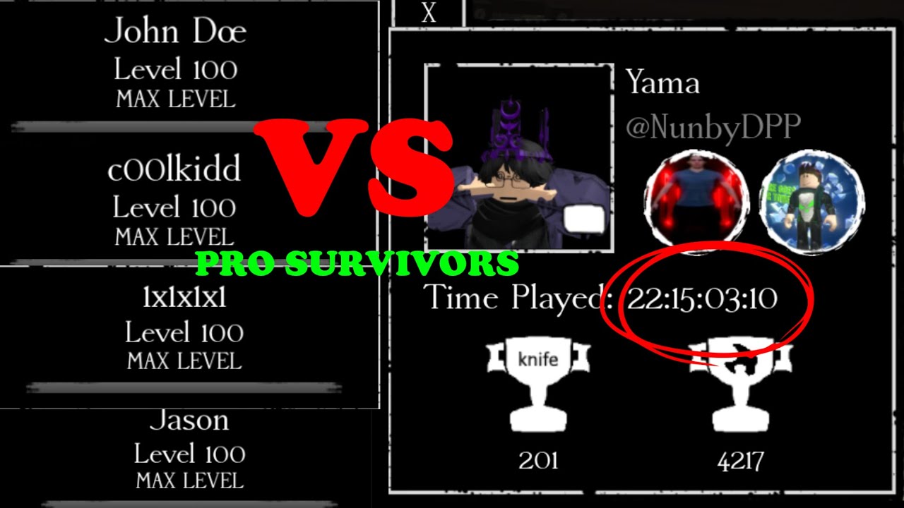 My LEVEL 100 KILLERS VS. PRO SURVIVOR(S)..