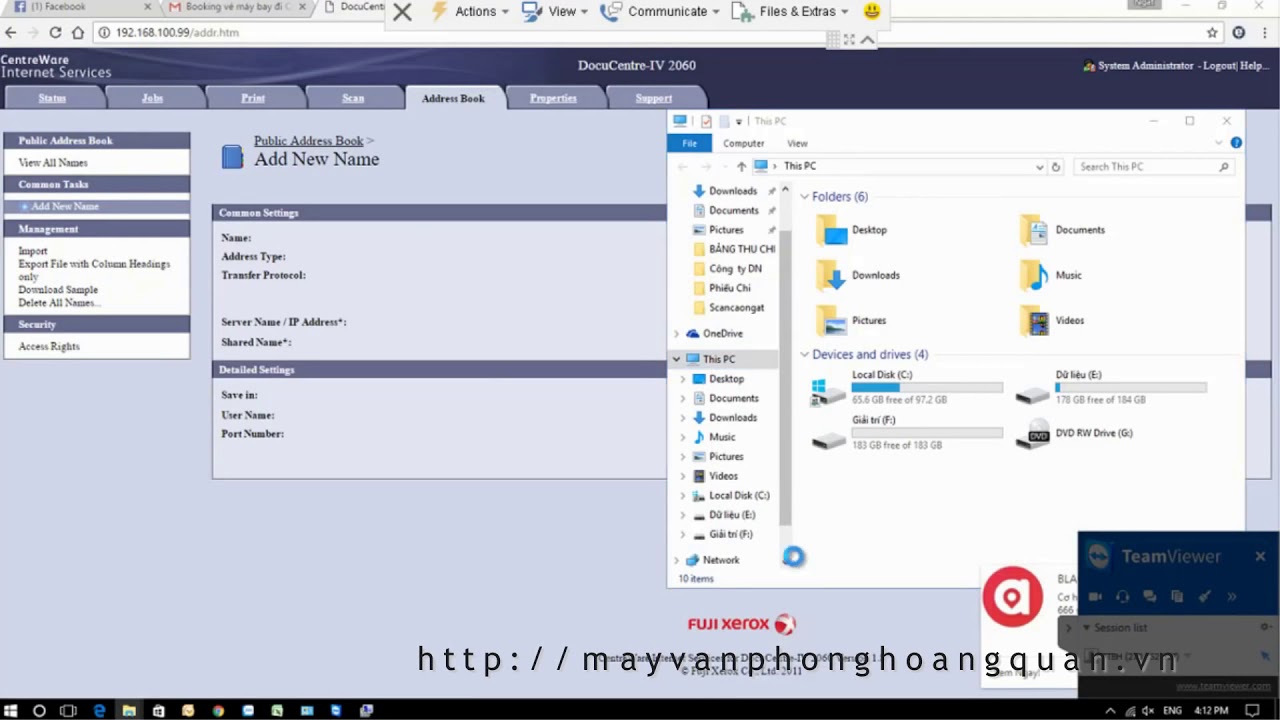 Cài đặt scan to PC máy photocopy Xerox