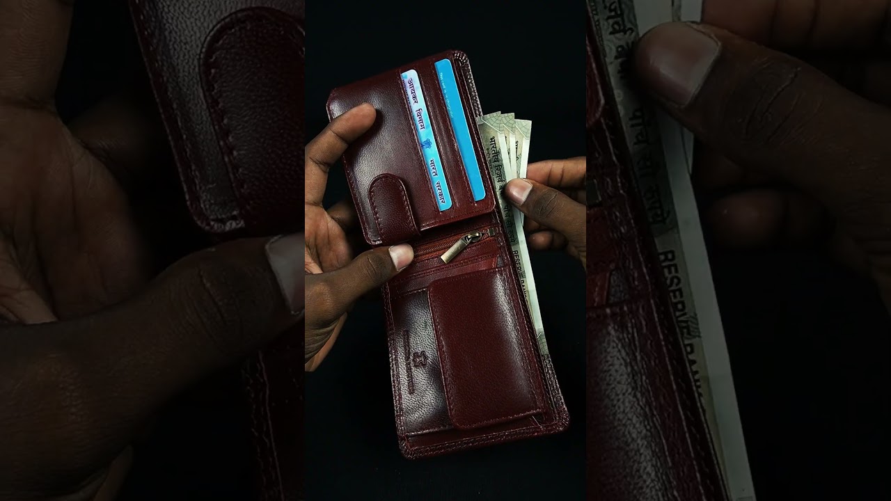 Cambridge Original Leather Wallet - Brown & Cherry Blend | Belford England #leatherwallet #leather