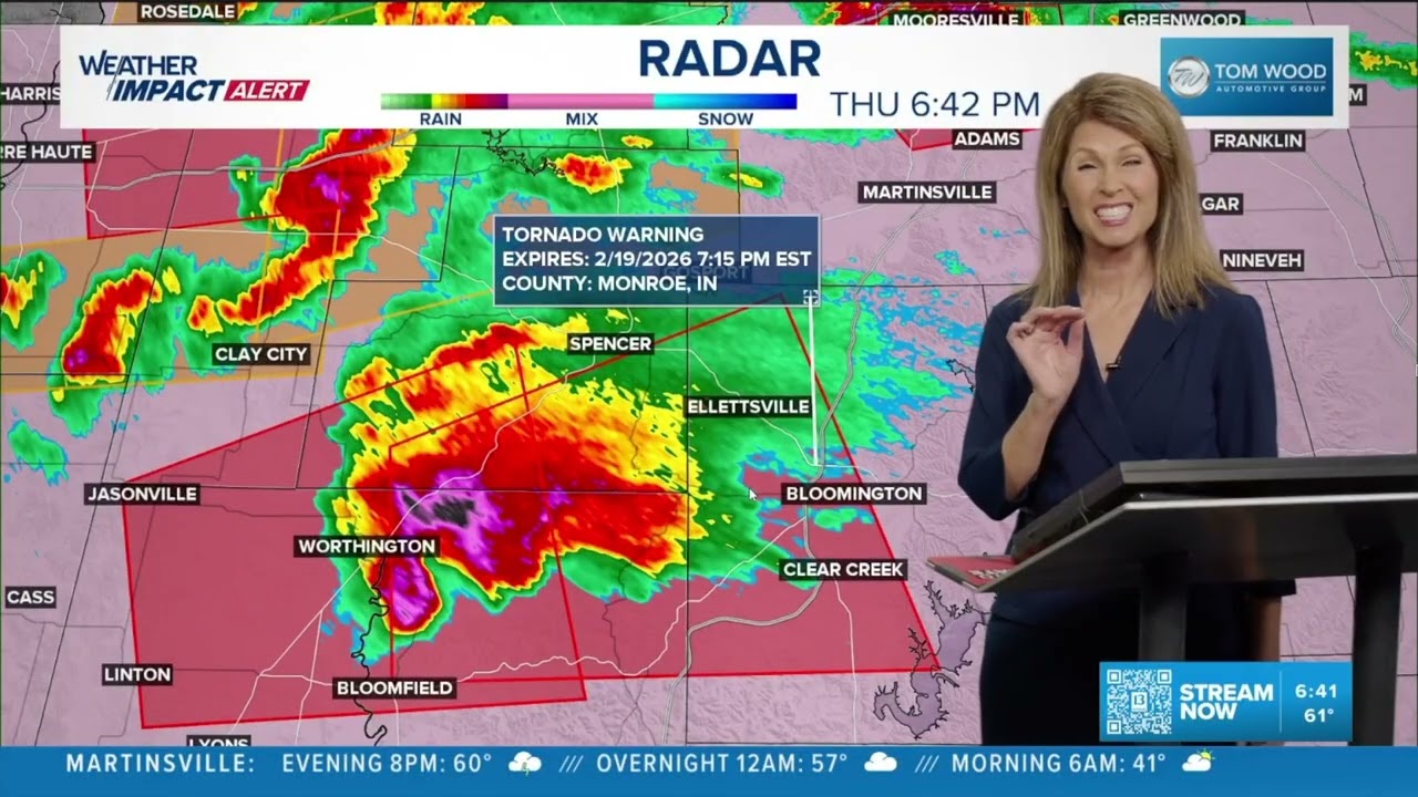 WTHR Severe Weather Coverage February 19, 2026