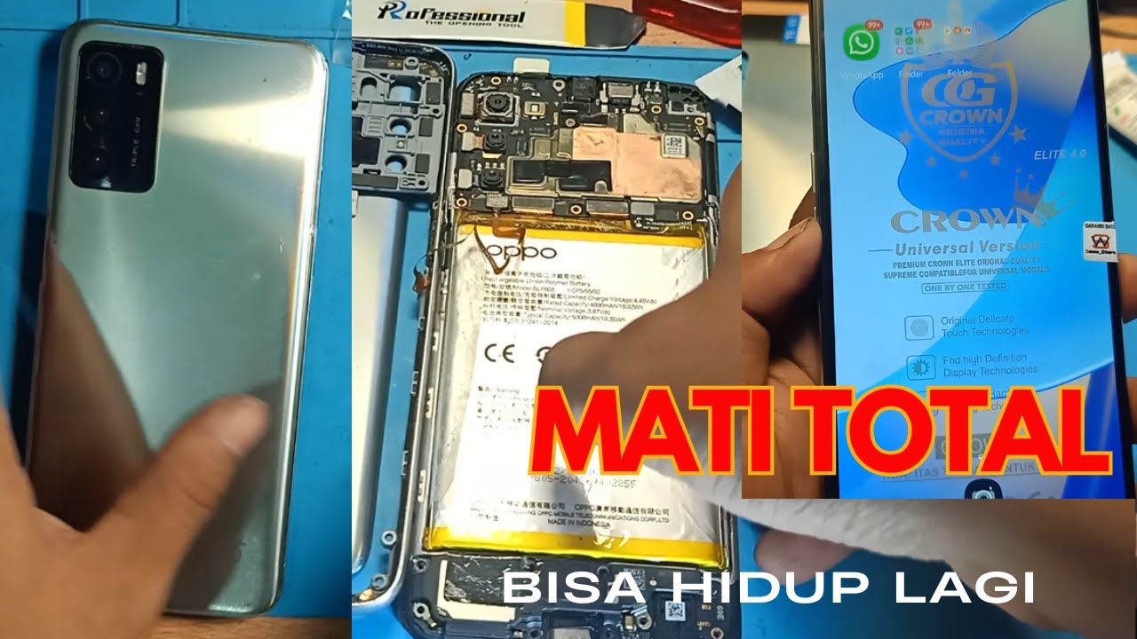 OPPO A16 Mati Total Kena Air? Ganti LCD & Tombol Volume, Hidup Lagi!