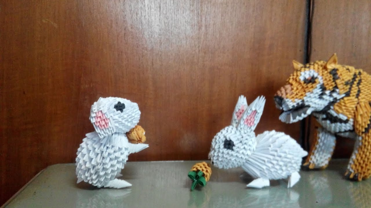 3d origami rabbit tutorial part 1