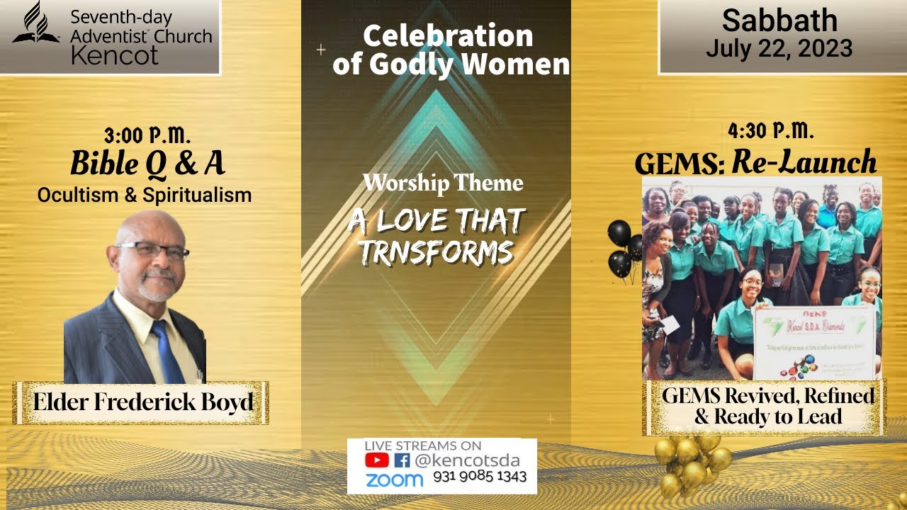 Bible Q & A - 3:00 p.m. - Occultism & Spiritualism - AY - 4:30 p.m. GEMS Relaunch - Revived, Refined