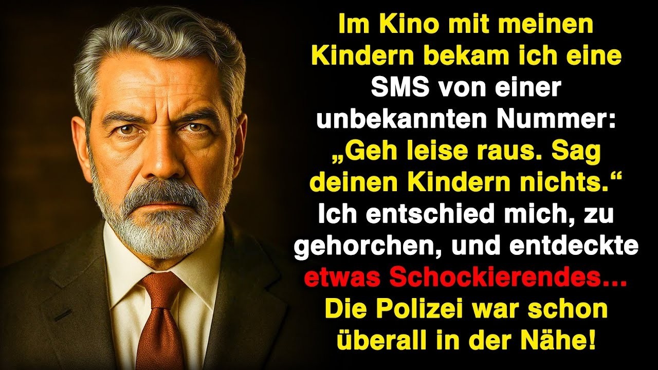 Im Kino mit meinen Kindern bekam ich eine SMS  „Geh leise raus  Sag deinen Kindern nichts…“