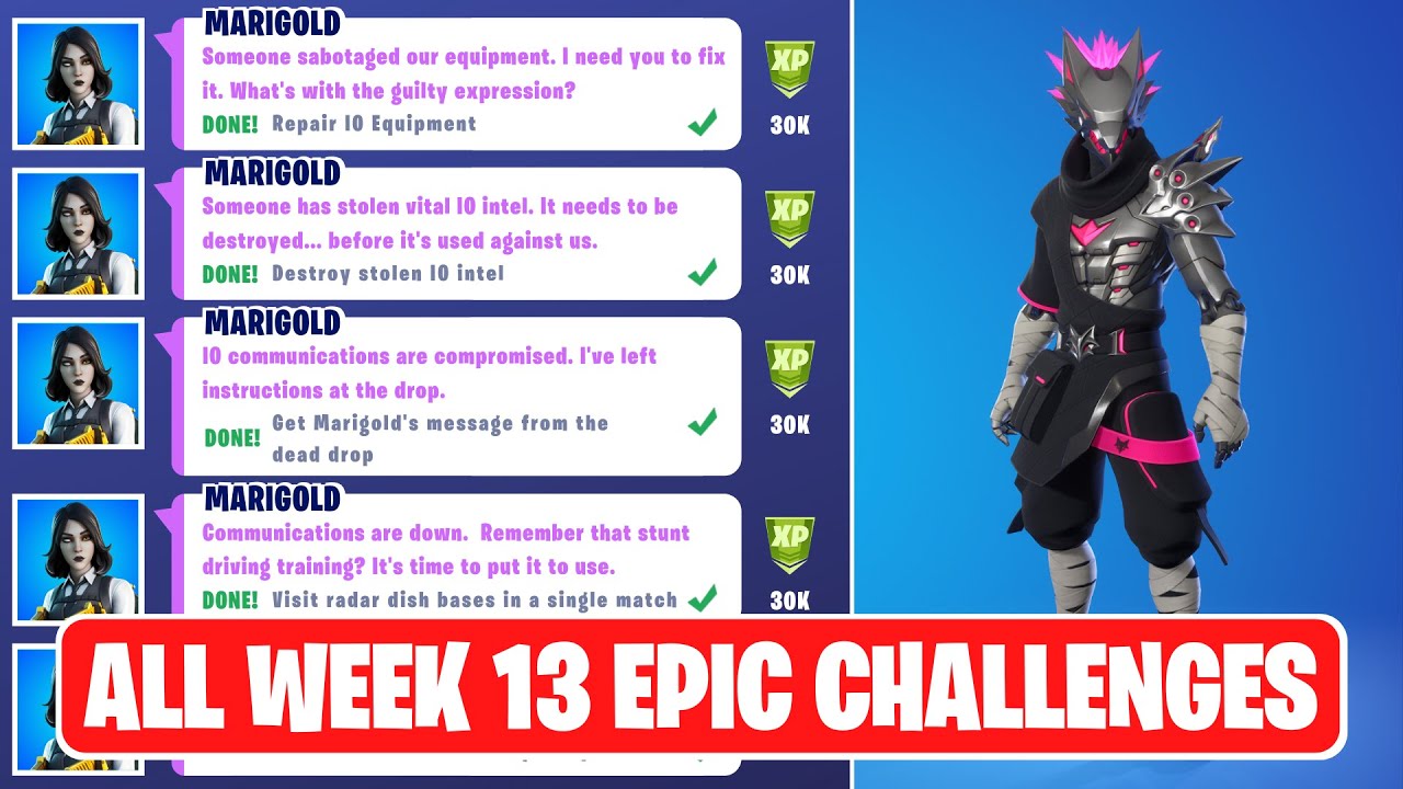 All Week 13 Epic Quest Challenges Guide!   Fortnite Chapter 2 Season 7