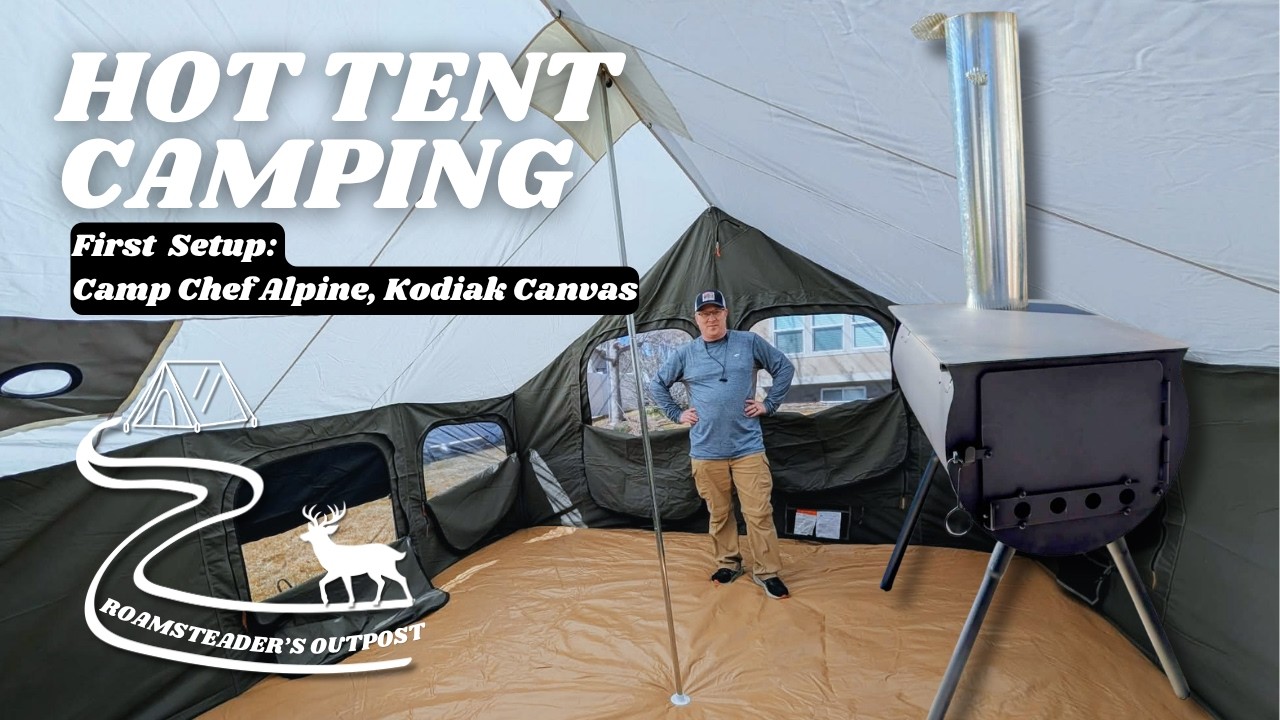 First Setup: Camp Chef Alpine Stove + 12x12 Kodiak Canvas Tent (Backyard Test Run)