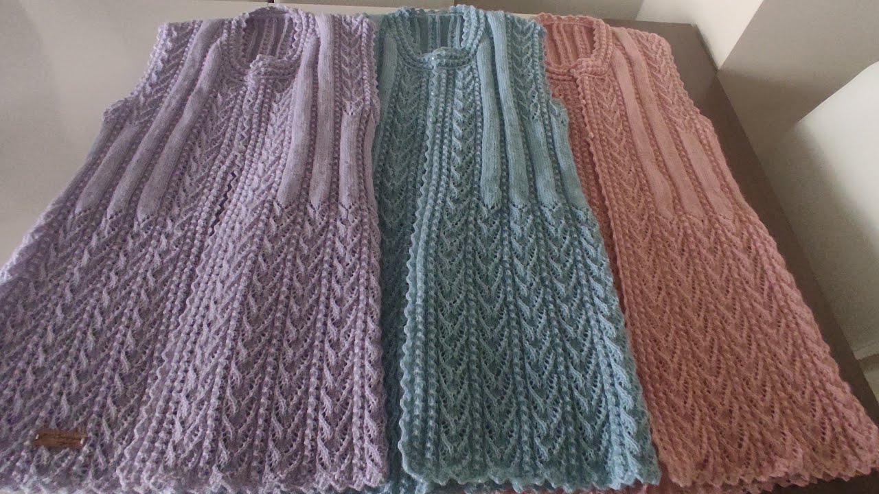 Ajurlu Başaklar Yelek Modeli( 38 -40beden) Sayı ve Ölçüleri #sweaterdesign #knittingdesign
