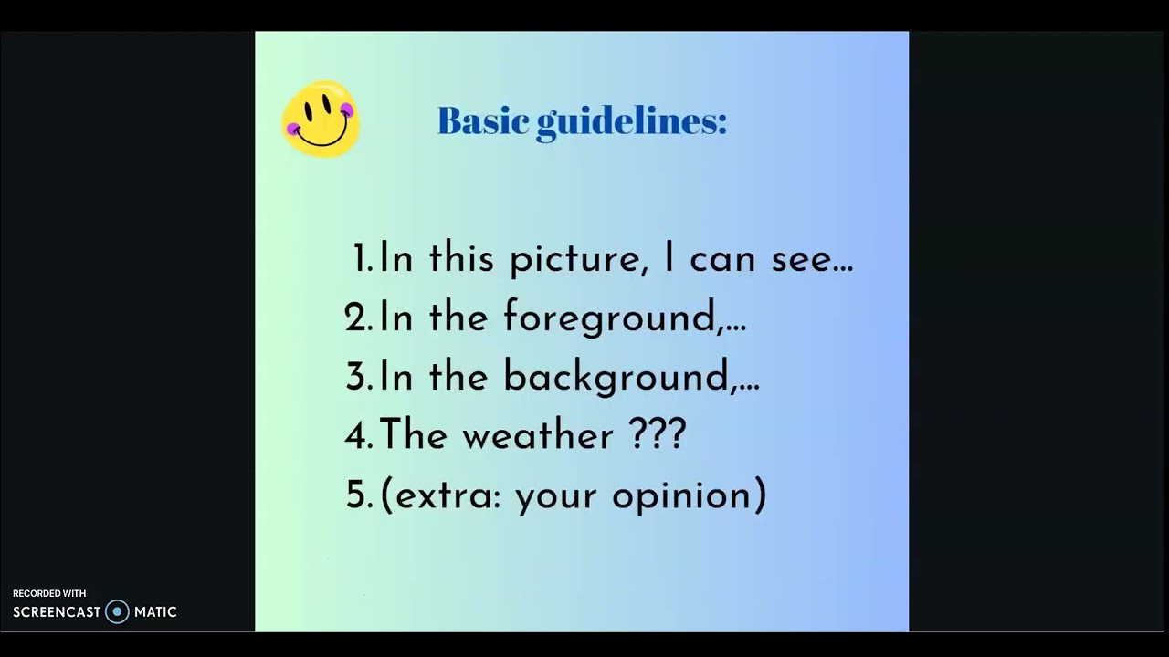 Come descrivere un'immagine in inglese