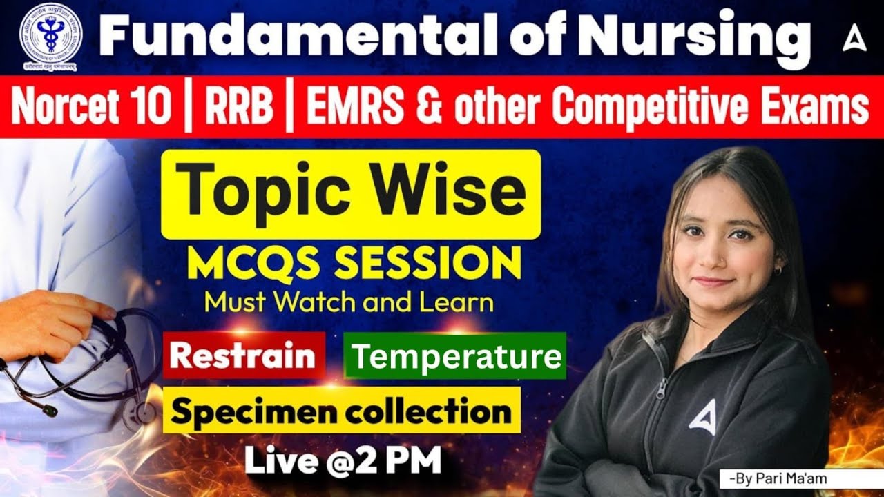 Fundamentals of Nursing | NORCET 10 | RRB Nursing | EMRS Staff Nurse |FON Nursing Important Question