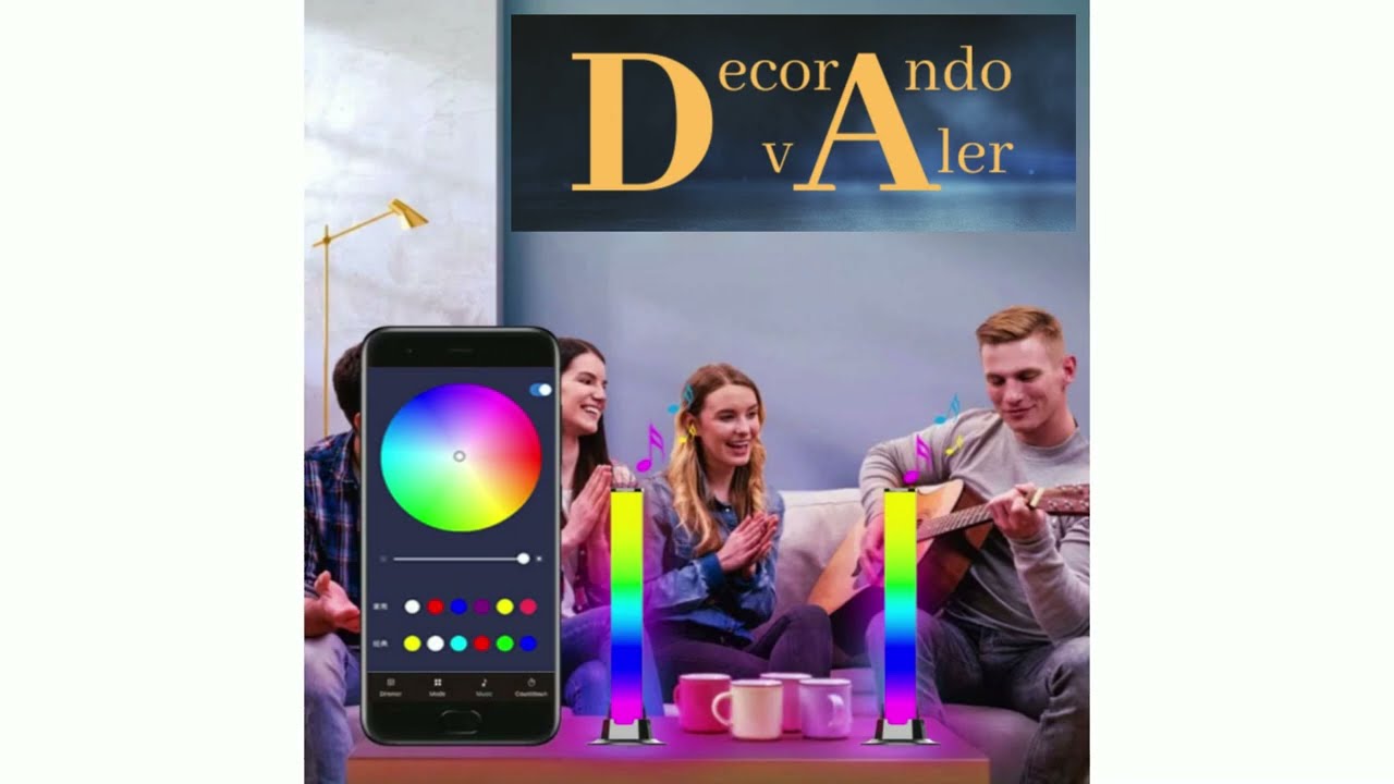 LED Colorido com APP Celular Controla Luz Ambiente de Ritmo da Música