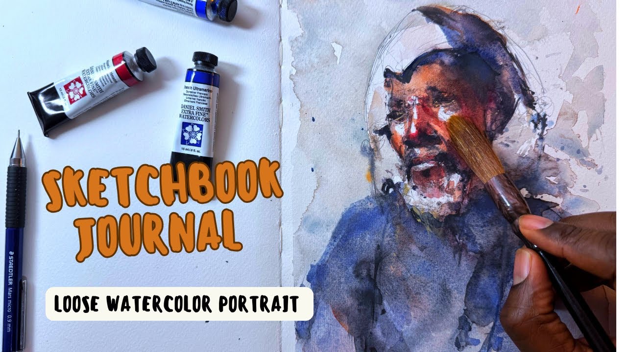 Portrait à l'aquarelle sur mon sketchbook favori( hahnemühle 100%cotton )