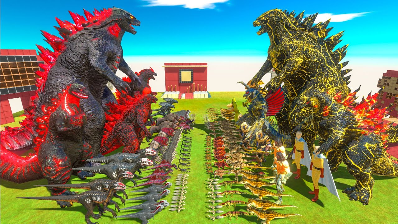 Dark Devil Monster War - Team Legendary Devil Godzilla 2014 VS Team Yellow Thunder Godzilla - ARBS