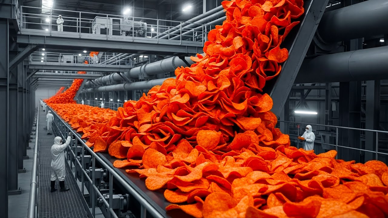 Inside the Billion Dollar Spicy Chip Factory - From Corn to Red Dust (Full Process)