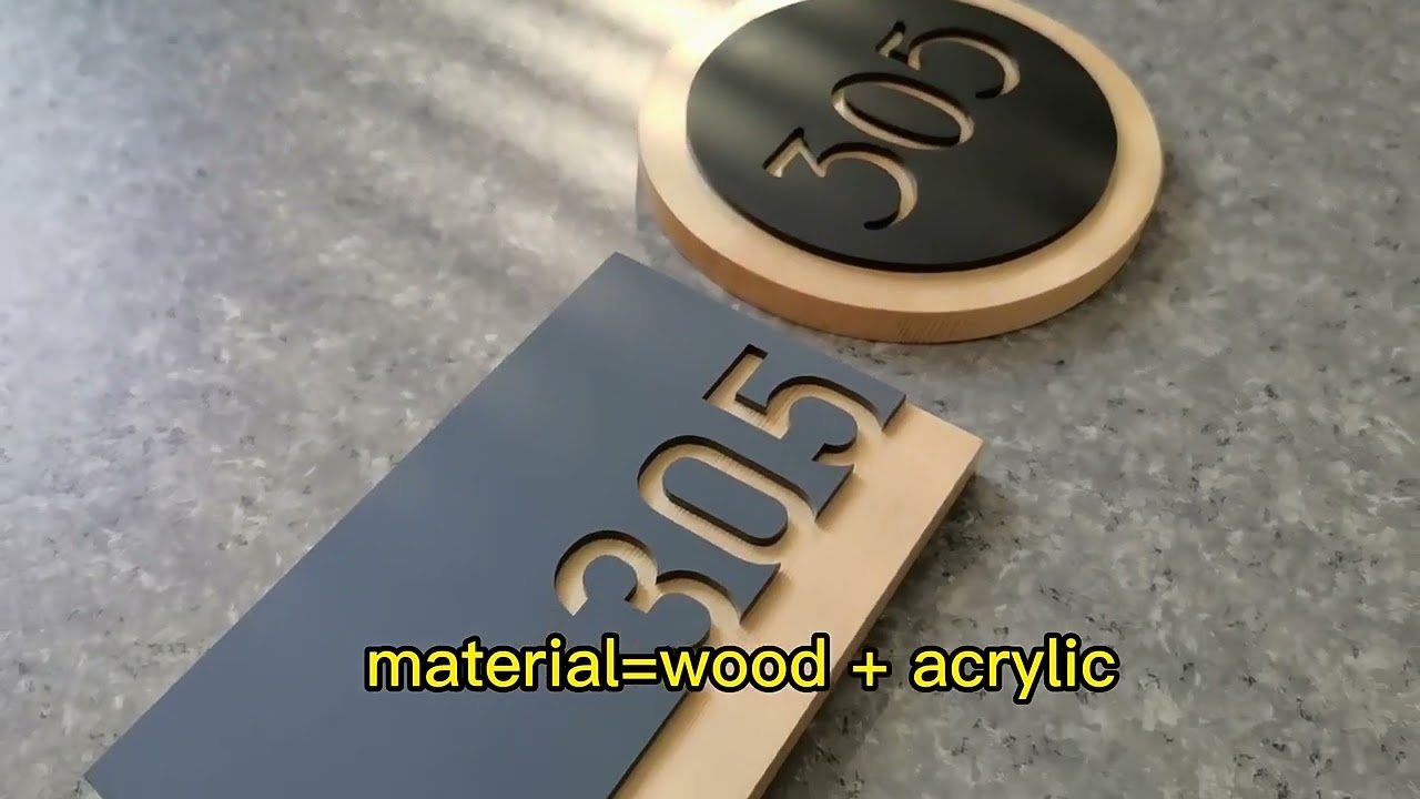 Wooden Room Number Sign