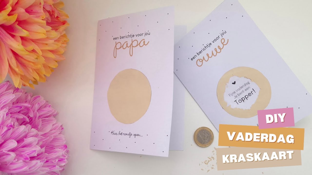 Diy Vaderdag kraskaart maken