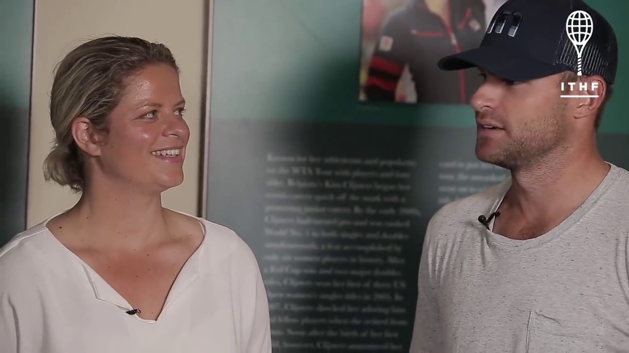 In the Museum with Hall of Famers Andy Roddick and Kim Clijsters