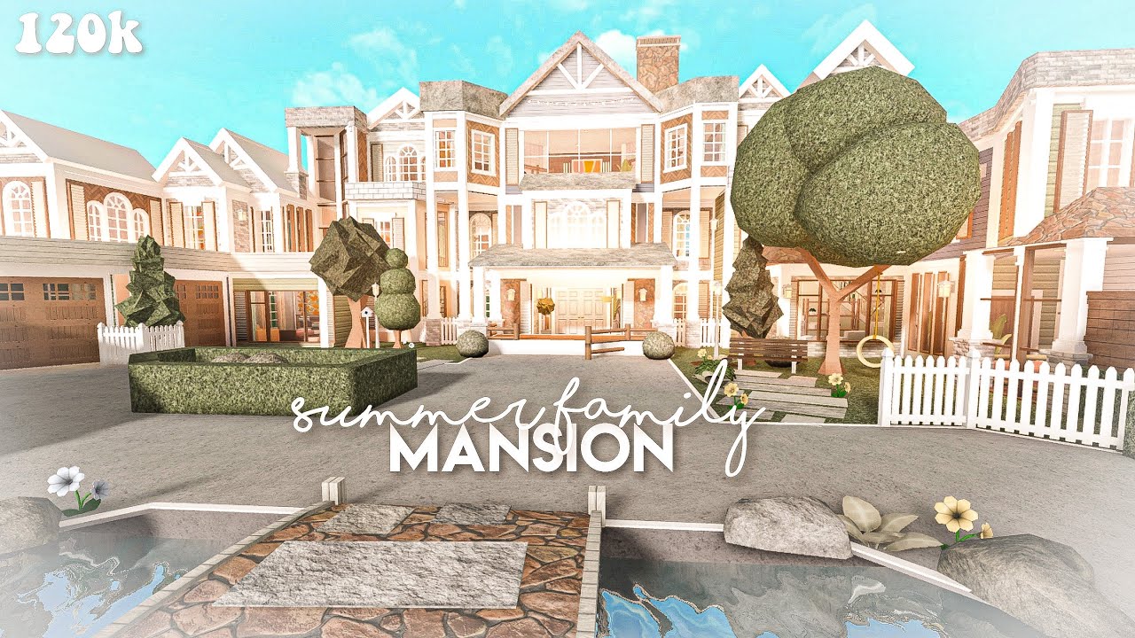 Summer family mansion - Bloxburg build (120k)