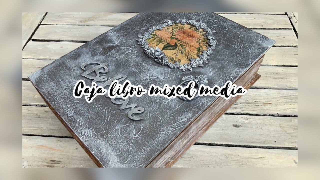 Técnicas para decorar cajas de madera - caja libro