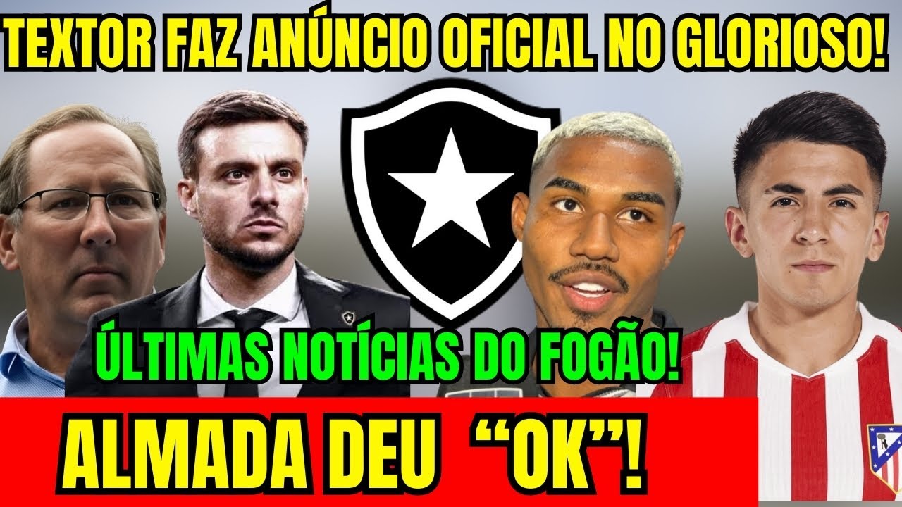 SAIU AGORA! TEXTOR FAZ ANÚNCIO OFICAL NO GLORIOSO! THIAGO ALMADA DANDO “OK” ÚLTIMAS NOTÍCIAS! 