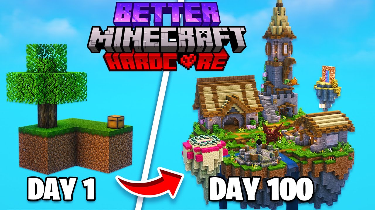 I Survived 100 Days in Better Minecraft SKYBLOCK