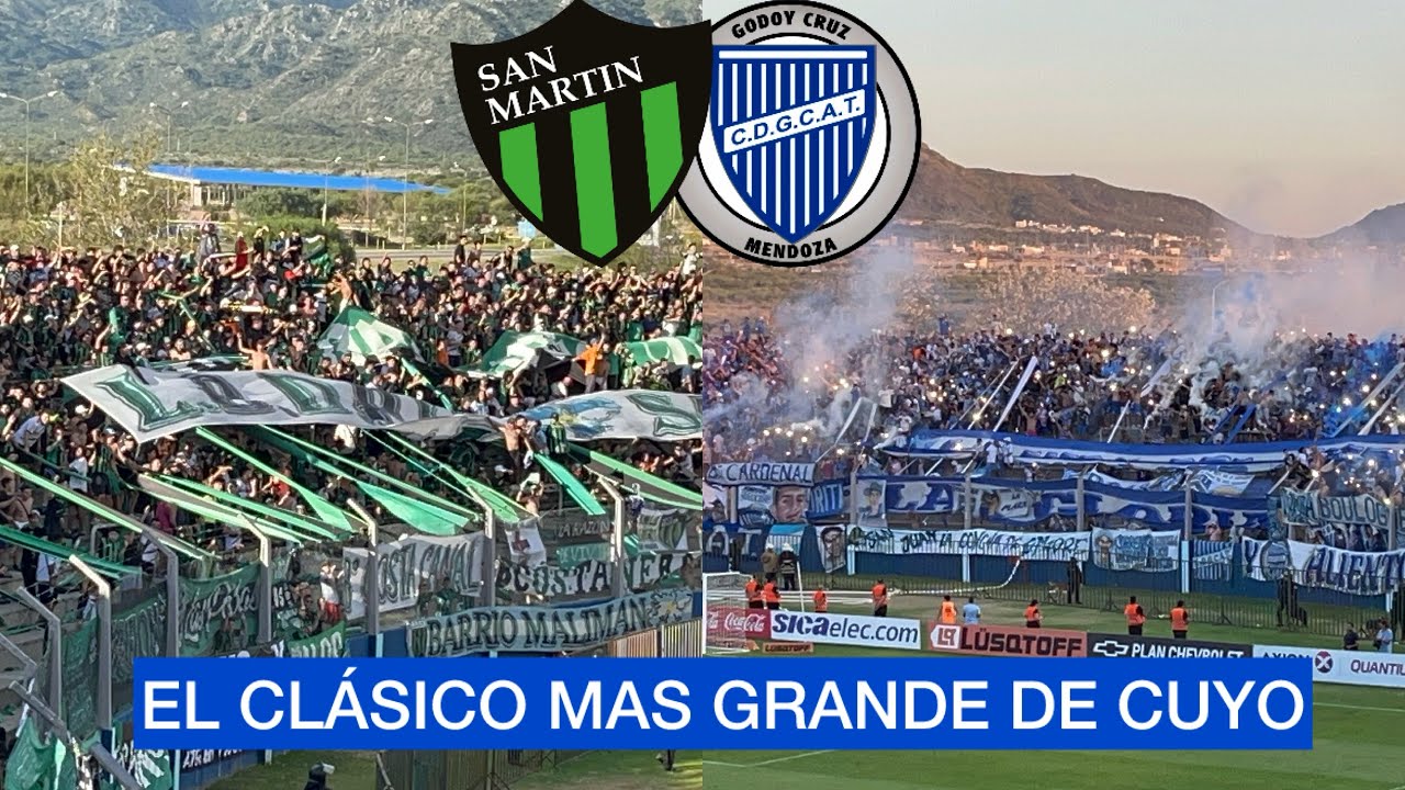ASÍ SE VIVIO EL CLÁSICO CUYANO: SAN MARTIN SJ - GODOY CRUZ/ las DOS HINCHADAS + SILLAS VOLADORAS