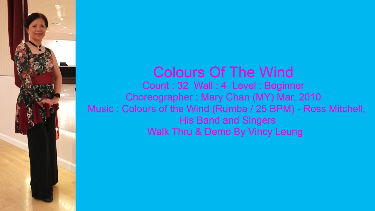 Colours Of The Wind Line Dance - Walk Thru & Demo