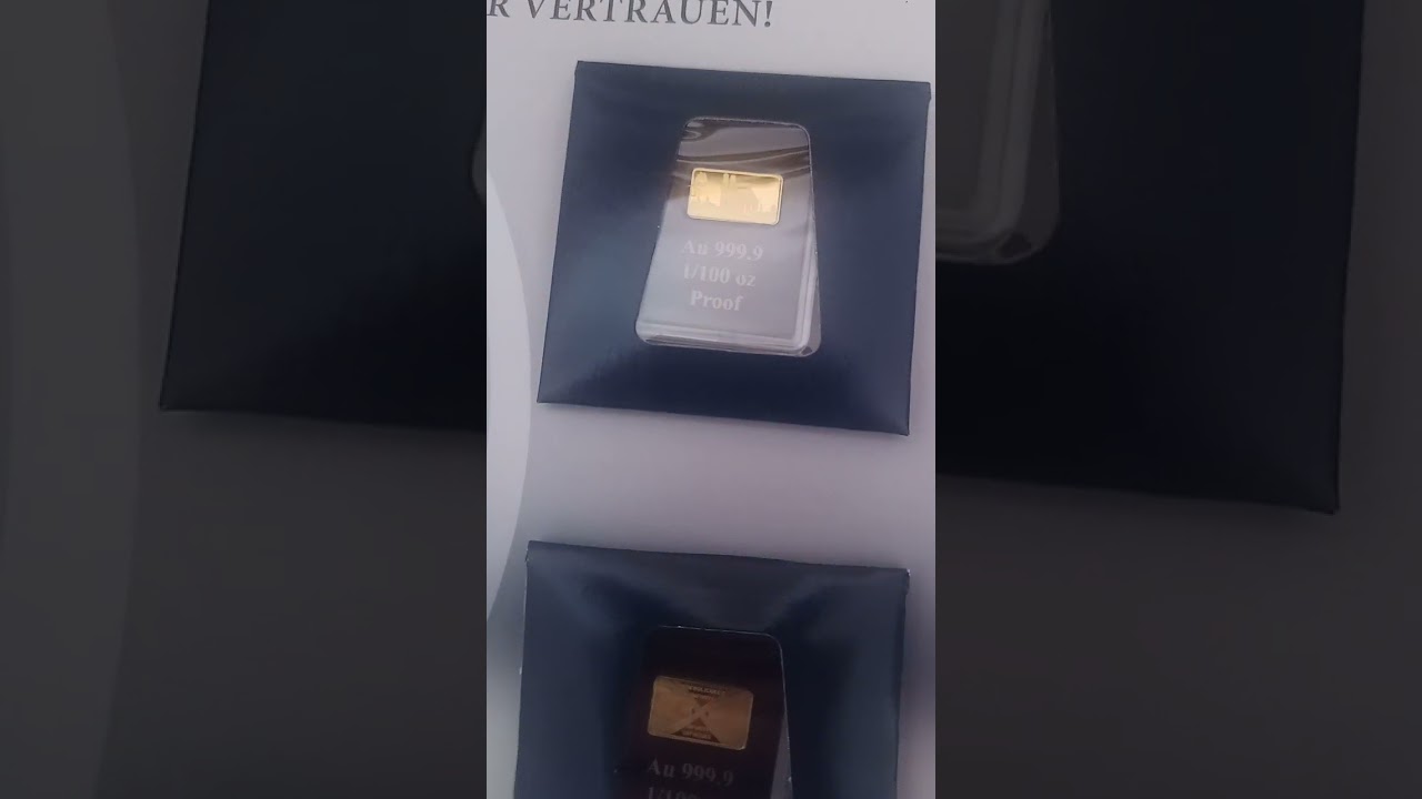 Sztabka 1gram pr&oacute;ba 999/9/1000 mi dwie doszły i banknot kolekcjonerski 0 Euro.