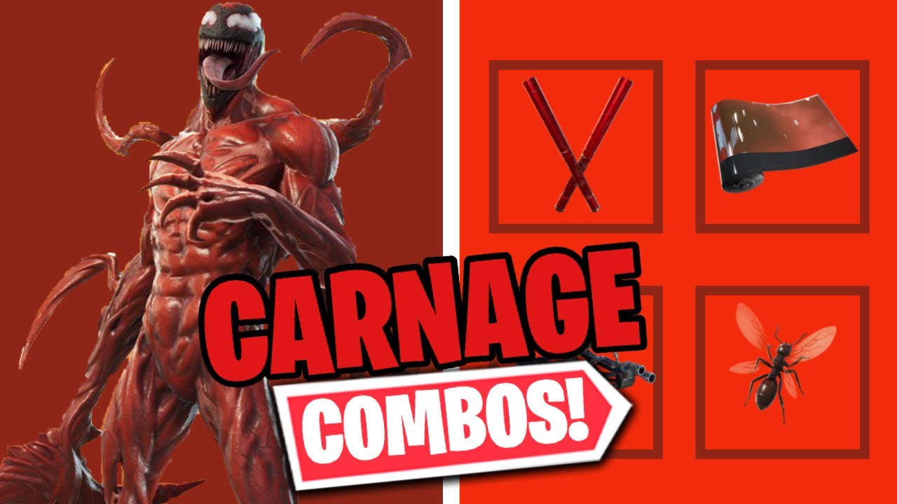 CARNAGE COMBOS | FORTNITE SKIN REVIEW