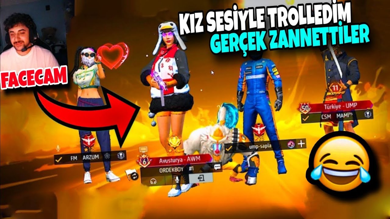 KIZ SESİYLE TROLL YAPTIM - BANA Y&Uuml;R&Uuml;D&Uuml;  - FACECAM İLE - ORDEK FF