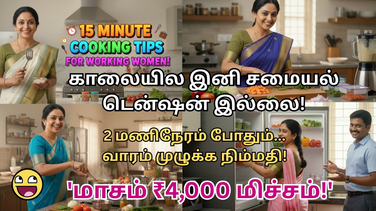 வேலைக்குச் செல்லும் பெண்களுக்கு 15 நிமிட சமையல் டிப்ஸ்! ⏰ Quick Breakfast & Lunch Ideas |Keep Saving
