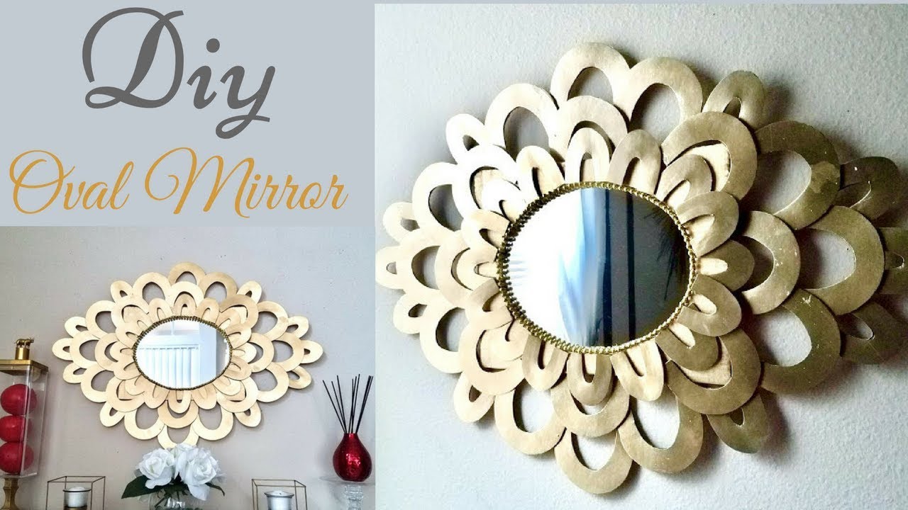 Diy Oval Wall Mirror Decor| Simple and Inexpensive Wall Decorating idea.