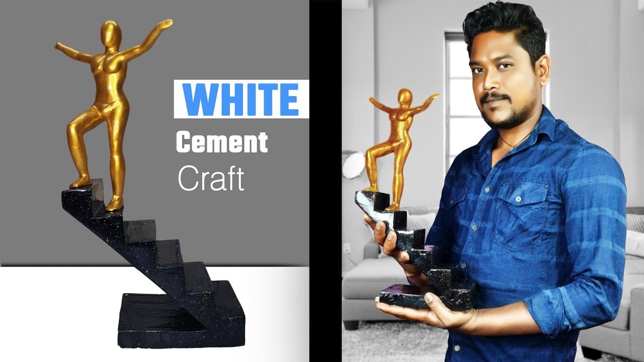 Diy White Cement Craft || Home Showpiece Making