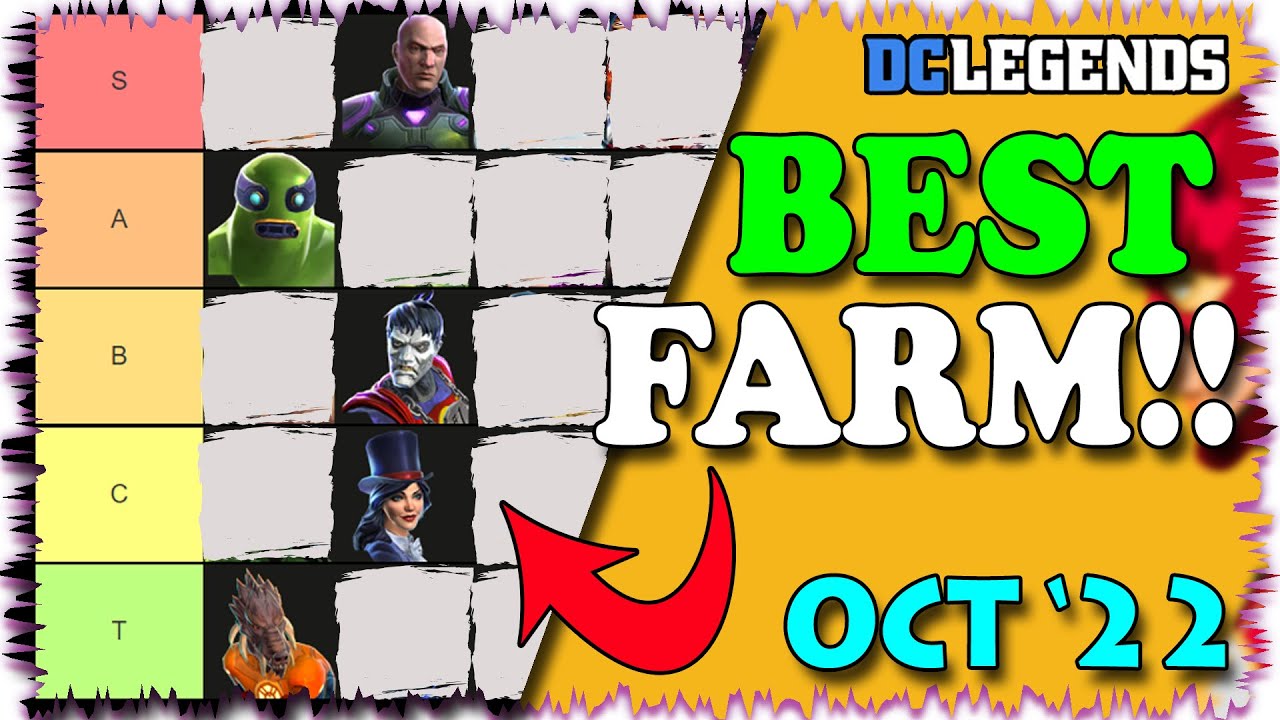 WHO YOU SHOULD BE FARMING!! October 2022 Farmable Tier List DC LEGENDS