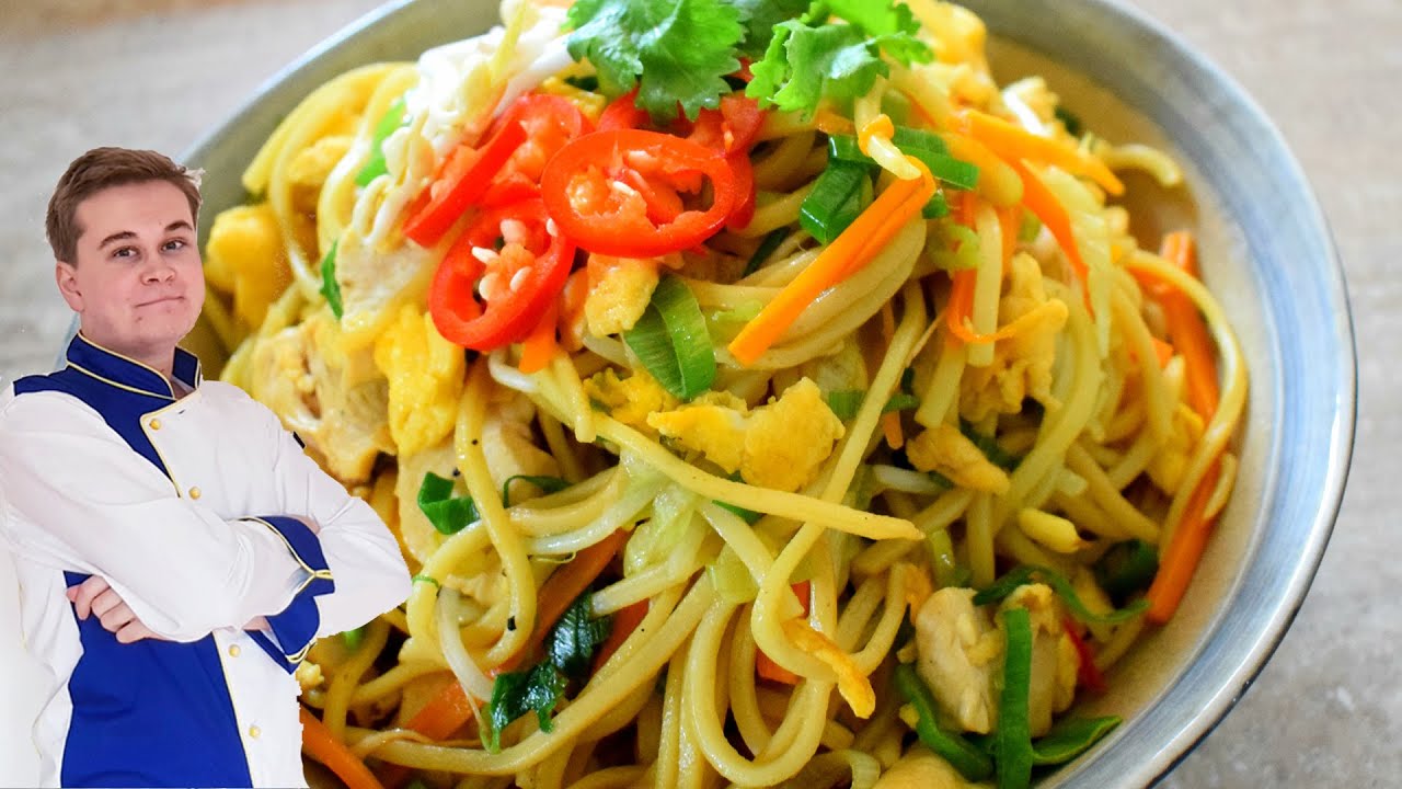 Smažené nudle s kuřecím masem | Chef Dejv