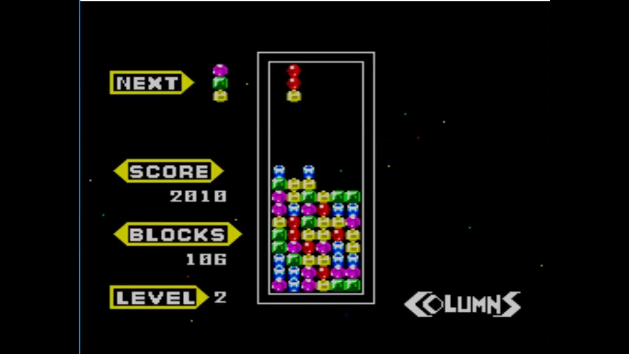 Columns - Sega Master System Game Play