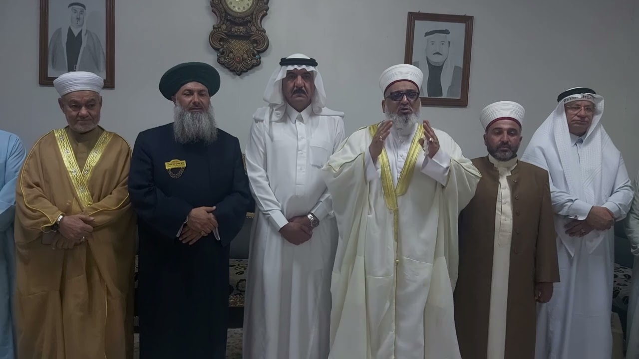 لقاء د. مازن الحديثي والشيخ عداي الغريري خطيب جامع عمر المختار في ببت عضو البرلمان فهد الراشد