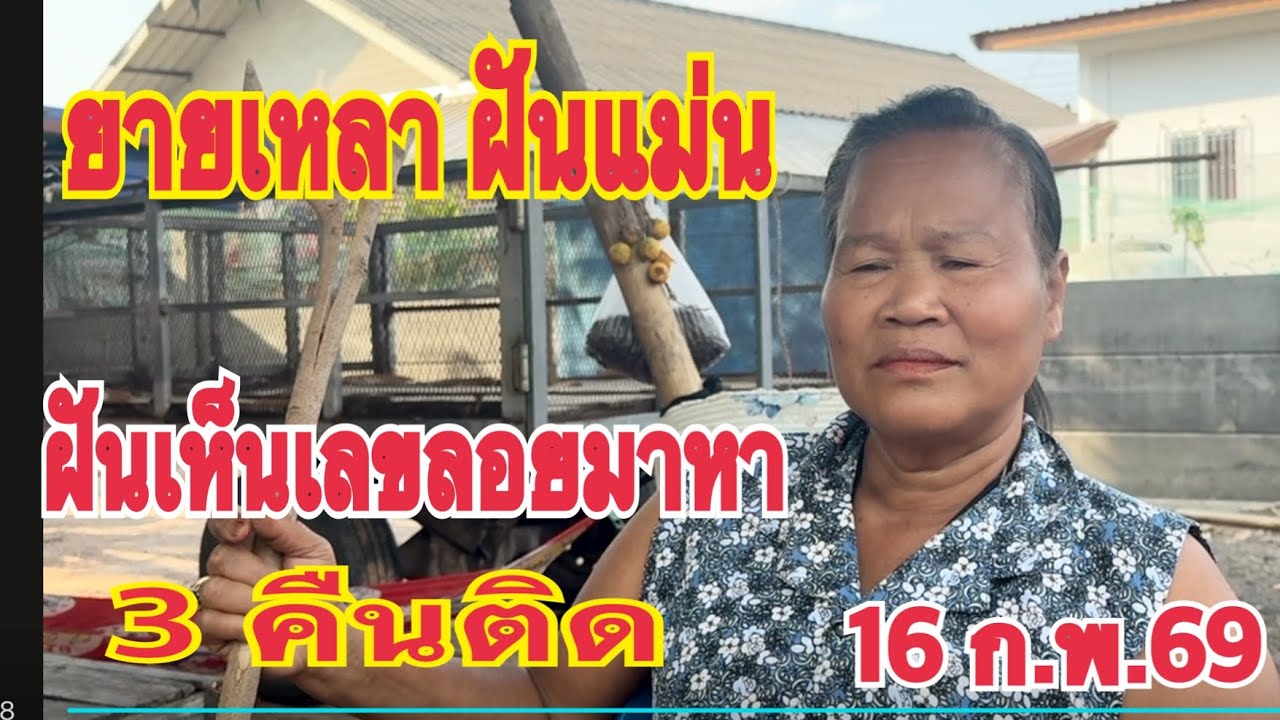 #ยายเหลาฝันแม่น ฝัน 3 คืนตืดเห็นเลข 3 ตัวลอยมาหา 16 ก.พ.68