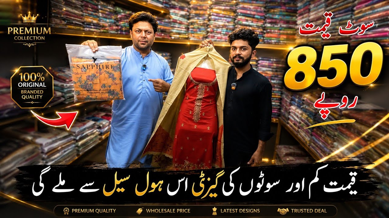 🔥 Lawn Suits Only Rs. 850 | Sapphire Summer Lawn Collection Sale | Faisalabad Wholesale Cloth Market
