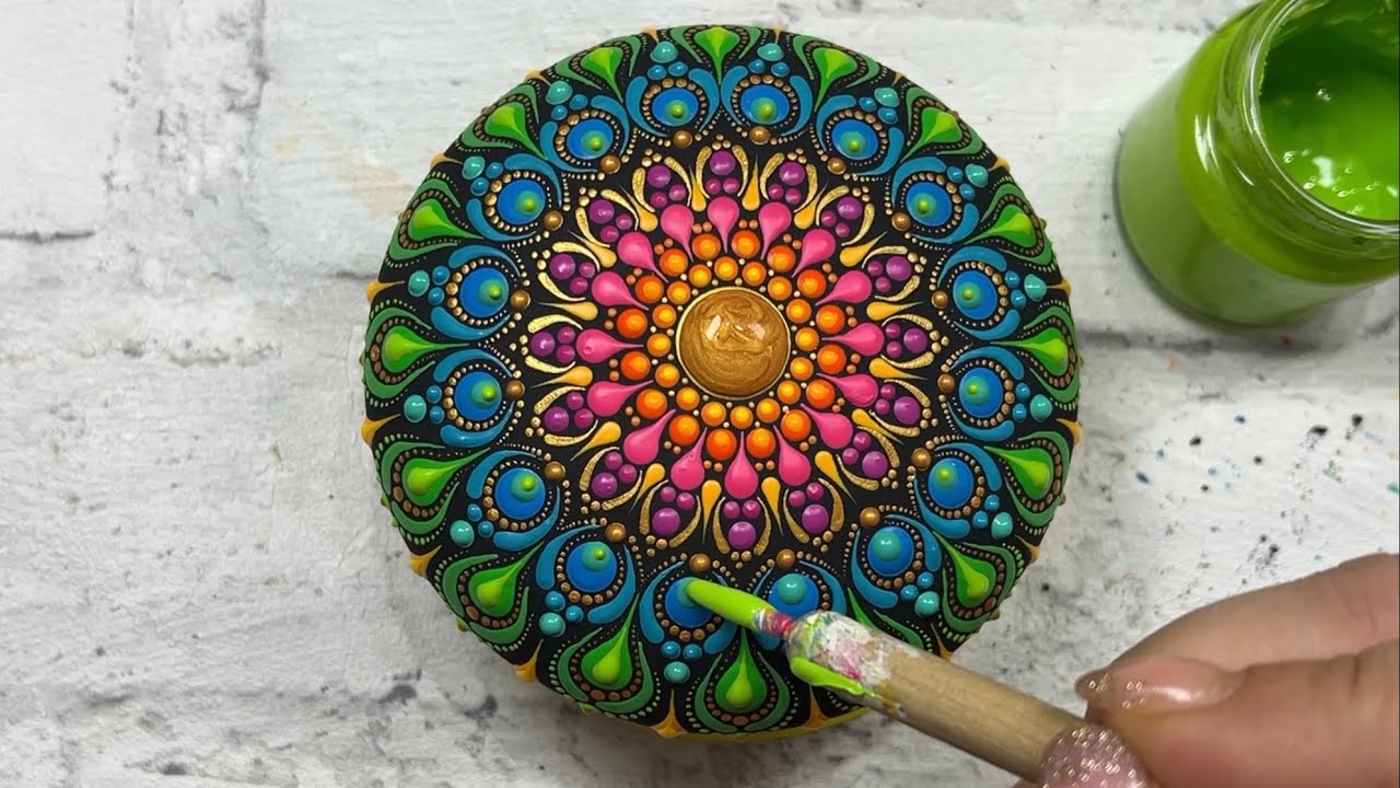 Mandala Dot Art Painting | Step by Step Tutorial | Relaxing Artwork Real-Time🎨